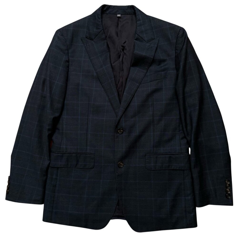 Bonobos Blazer Jacket Mens 40R Sports Coat Slim Wool Zignone Plaid Blue Green
